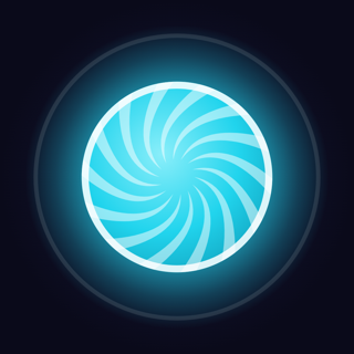 Kegel Hero app icon: a glowing cyan circle